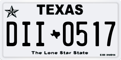TX license plate DII0517
