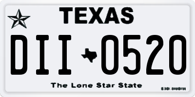 TX license plate DII0520