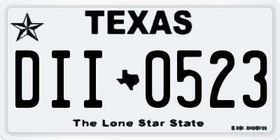 TX license plate DII0523