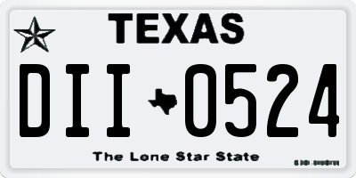 TX license plate DII0524