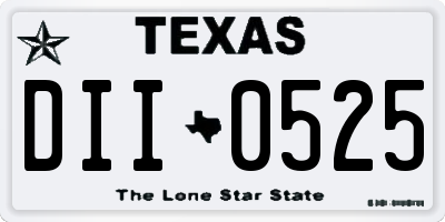 TX license plate DII0525