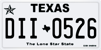 TX license plate DII0526