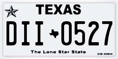 TX license plate DII0527
