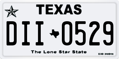 TX license plate DII0529