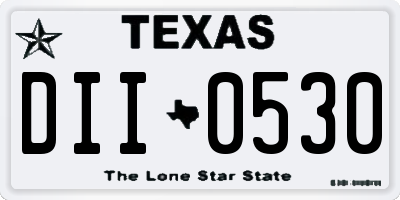 TX license plate DII0530