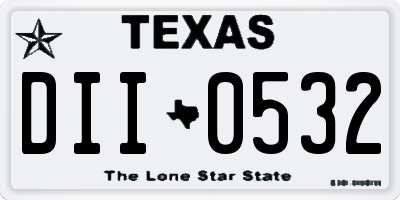 TX license plate DII0532