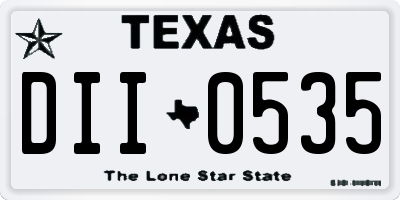 TX license plate DII0535