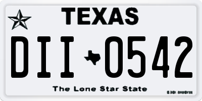 TX license plate DII0542