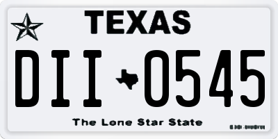 TX license plate DII0545