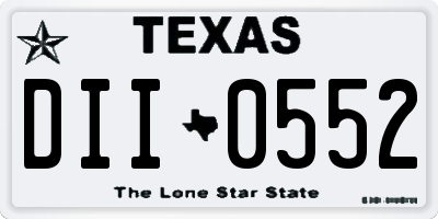 TX license plate DII0552