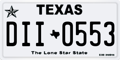 TX license plate DII0553
