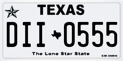 TX license plate DII0555