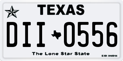 TX license plate DII0556
