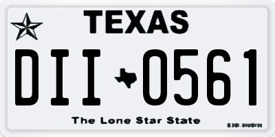 TX license plate DII0561