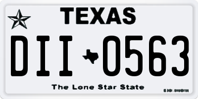 TX license plate DII0563