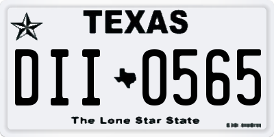 TX license plate DII0565