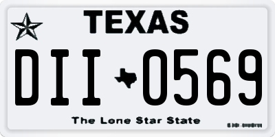 TX license plate DII0569