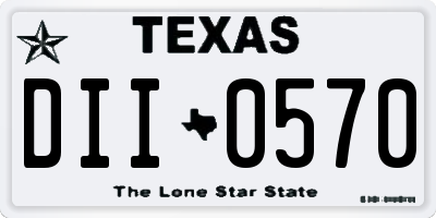 TX license plate DII0570