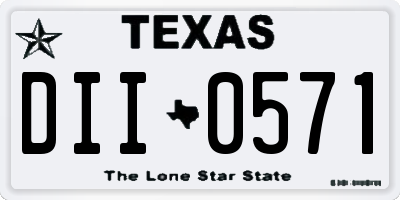 TX license plate DII0571