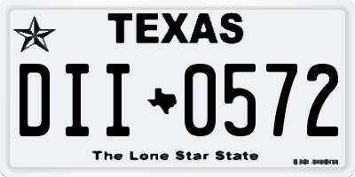 TX license plate DII0572