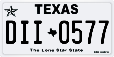 TX license plate DII0577