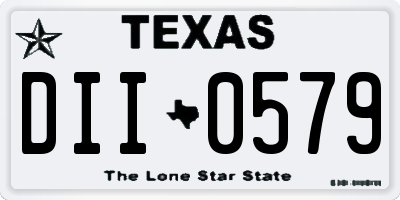 TX license plate DII0579