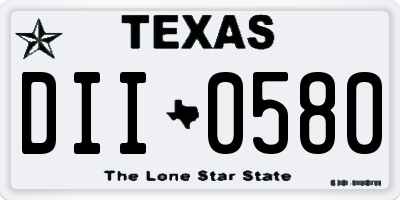 TX license plate DII0580