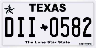 TX license plate DII0582