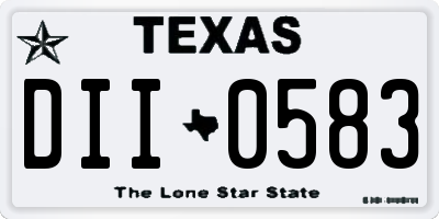 TX license plate DII0583