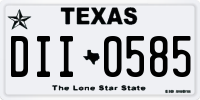 TX license plate DII0585