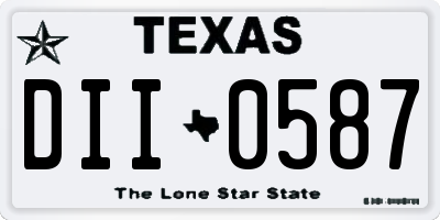 TX license plate DII0587