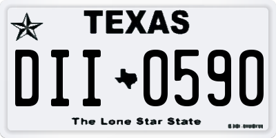 TX license plate DII0590