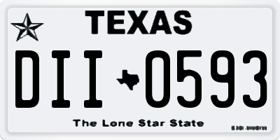 TX license plate DII0593