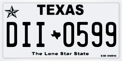 TX license plate DII0599