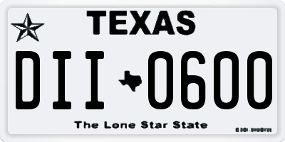 TX license plate DII0600