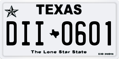 TX license plate DII0601