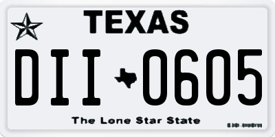 TX license plate DII0605