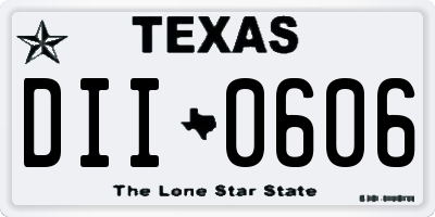 TX license plate DII0606