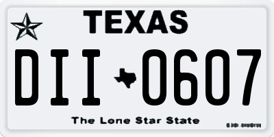 TX license plate DII0607
