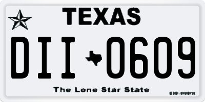 TX license plate DII0609
