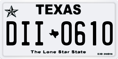 TX license plate DII0610