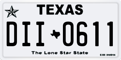TX license plate DII0611