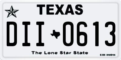 TX license plate DII0613