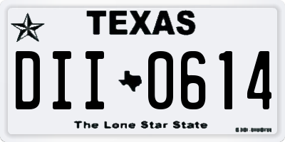 TX license plate DII0614
