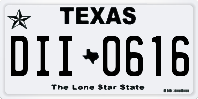 TX license plate DII0616