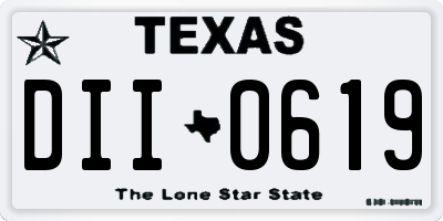TX license plate DII0619