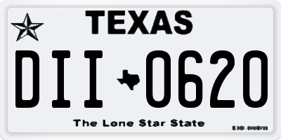 TX license plate DII0620