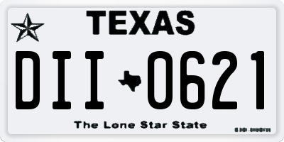 TX license plate DII0621