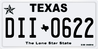 TX license plate DII0622
