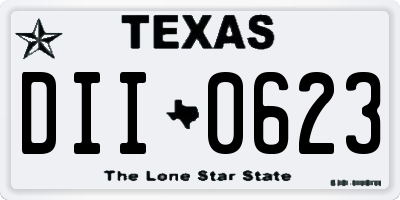TX license plate DII0623
